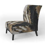 Organic Bliss Minimal Abstract Gold And Black - Modern Arm Chair