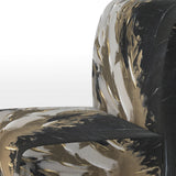 Organic Bliss Minimal Abstract Gold And Black - Modern Arm Chair
