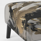 Organic Bliss Minimal Abstract Gold And Black - Modern Arm Chair