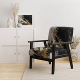 Organic Bliss Minimal Abstract Gold And Black - Modern Arm Chair