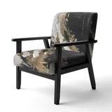 Organic Bliss Minimal Abstract Gold And Black - Modern Arm Chair