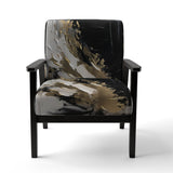 Organic Bliss Minimal Abstract Gold And Black - Modern Arm Chair
