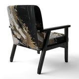 Organic Bliss Minimal Abstract Gold And Black - Modern Arm Chair