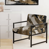 Organic Bliss Minimal Abstract Gold And Black - Modern Arm Chair