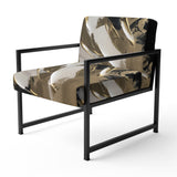 Organic Bliss Minimal Abstract Gold And Black - Modern Arm Chair