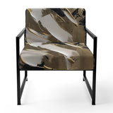 Organic Bliss Minimal Abstract Gold And Black - Modern Arm Chair