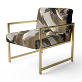 Organic Bliss Minimal Abstract Gold And Black - Modern Arm Chair