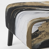 Organic Bliss Minimalism Gold And Black Painting - Modern Accent Slipper Chair