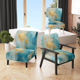 Teal Circular Sensitivity Retro Gold Watercolor - Modern Arm Chair