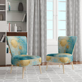 Teal Circular Sensitivity Retro Gold Watercolor - Modern Arm Chair