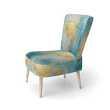 Teal Circular Sensitivity Retro Gold Watercolor - Modern Arm Chair