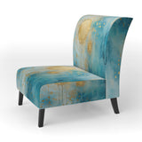 Teal Circular Sensitivity Retro Gold Watercolor - Modern Arm Chair
