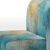 Teal Circular Sensitivity Retro Gold Watercolor - Modern Arm Chair