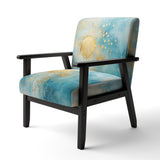 Teal Circular Sensitivity Retro Gold Watercolor - Modern Arm Chair
