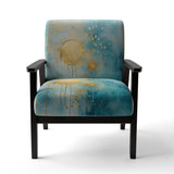 Teal Circular Sensitivity Retro Gold Watercolor - Modern Arm Chair