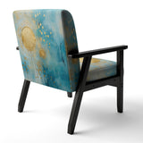 Teal Circular Sensitivity Retro Gold Watercolor - Modern Arm Chair
