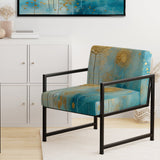 Teal Circular Sensitivity Retro Gold Watercolor - Modern Arm Chair