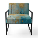 Teal Circular Sensitivity Retro Gold Watercolor - Modern Arm Chair