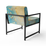 Teal Circular Sensitivity Retro Gold Watercolor - Modern Arm Chair