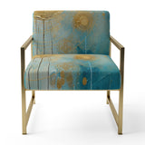 Teal Circular Sensitivity Retro Gold Watercolor - Modern Arm Chair