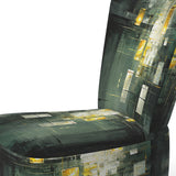 Sudden Serenity Abstract Retro Emerald And Gold - Upholstered Modern Accent Chairs