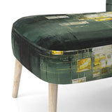 Sudden Serenity Abstract Retro Emerald And Gold - Upholstered Modern Accent Chairs