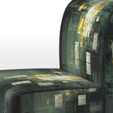 Sudden Serenity Abstract Retro Emerald And Gold - Upholstered Modern Accent Chairs