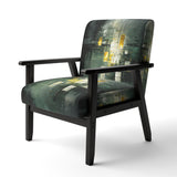 Sudden Serenity Abstract Retro Emerald And Gold - Upholstered Modern Accent Chairs
