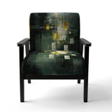 Sudden Serenity Abstract Retro Emerald And Gold - Upholstered Modern Accent Chairs