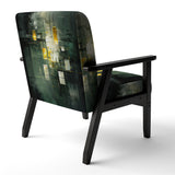 Sudden Serenity Abstract Retro Emerald And Gold - Upholstered Modern Accent Chairs