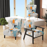 Dialogue With Minimalism Serene Blue Abstract - Upholstered Modern Accent Chairs