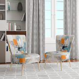 Dialogue With Minimalism Serene Blue Abstract - Upholstered Modern Accent Chairs