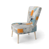 Dialogue With Minimalism Serene Blue Abstract - Upholstered Modern Accent Chairs