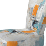 Dialogue With Minimalism Serene Blue Abstract - Upholstered Modern Accent Chairs
