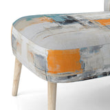 Dialogue With Minimalism Serene Blue Abstract - Upholstered Modern Accent Chairs