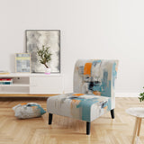 Dialogue With Minimalism Serene Blue Abstract - Upholstered Modern Accent Chairs