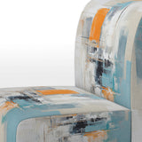 Dialogue With Minimalism Serene Blue Abstract - Upholstered Modern Accent Chairs