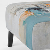 Dialogue With Minimalism Serene Blue Abstract - Upholstered Modern Accent Chairs