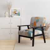 Dialogue With Minimalism Serene Blue Abstract - Upholstered Modern Accent Chairs