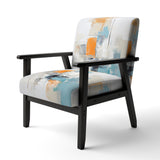 Dialogue With Minimalism Serene Blue Abstract - Upholstered Modern Accent Chairs