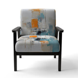 Dialogue With Minimalism Serene Blue Abstract - Upholstered Modern Accent Chairs