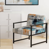 Dialogue With Minimalism Serene Blue Abstract - Upholstered Modern Accent Chairs
