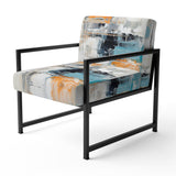 Dialogue With Minimalism Serene Blue Abstract - Upholstered Modern Accent Chairs