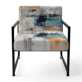 Dialogue With Minimalism Serene Blue Abstract - Upholstered Modern Accent Chairs