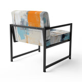 Dialogue With Minimalism Serene Blue Abstract - Upholstered Modern Accent Chairs