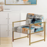 Dialogue With Minimalism Serene Blue Abstract - Upholstered Modern Accent Chairs