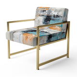 Dialogue With Minimalism Serene Blue Abstract - Upholstered Modern Accent Chairs