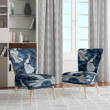 Bliss Of Happiness In Aegean Blue - Modern Arm Chair