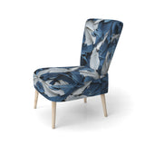 Bliss Of Happiness In Aegean Blue - Modern Arm Chair
