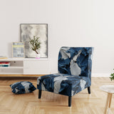 Bliss Of Happiness In Aegean Blue - Modern Arm Chair